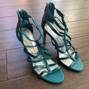 Christian Siriano Teal Strappy Heel